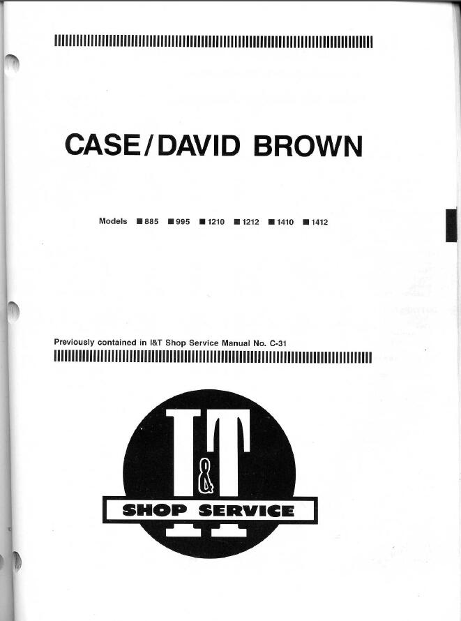 Case 1410-1412 Tractors  Parts Manual PDF CD David Brown 