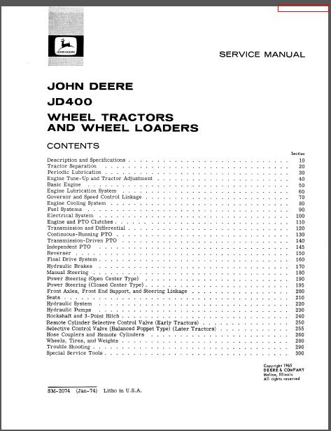John Deere 400 Wheel Tractor 