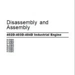 Perkins 402D, 403D, 404D Engine Disassembly & Assembly Shop Manual