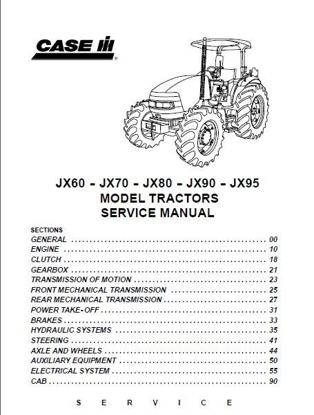 Case Ih Jx60 Jx70 Jx80 Jx90 Jx95 Tractor Service Manual