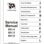 JCB 801.4 801.5 801.6 Mini Excavator Service Manual