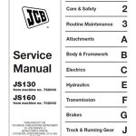 JCB JS130,JS160 Manual