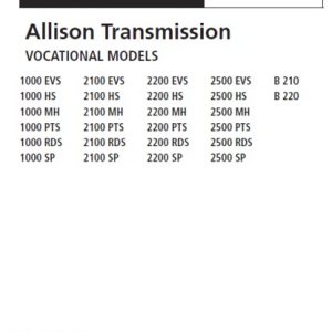 Allison 1k 2k Manual