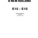 New Holland E16 - E18 Excavators Workshop Manual