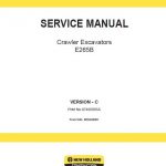 New Holland E265B Crawler Excavator Service Manual