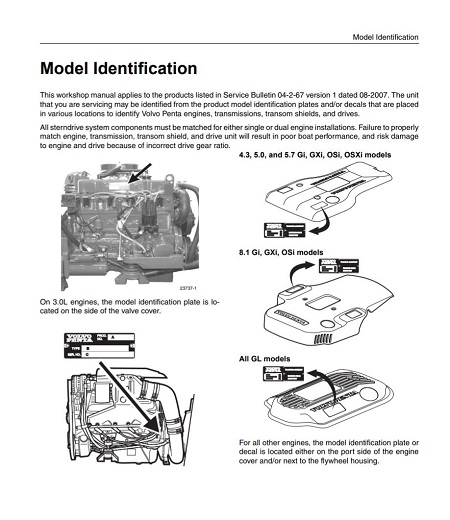 Volvo Penta 5.0/5.7 GXi Workshop Service Repair Manual