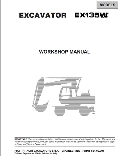 Fiat Hitachi Excavators EX135W Workshop Manual