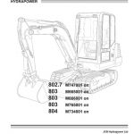 JCB 802.7, 803, 804 Mini Crawler Excavator Manual