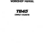Takeuchi TB45 Compact Excavator Workshop Manual PDF