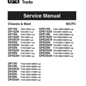 Caterpillar GPE15N, GPE18N, GPE20CN Forklift Truck Service Manual