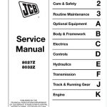 JCB 8027Z, 8032Z Mini Excavator Service Repair Manual