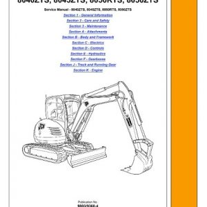 JCB 8040ZTS, 8045ZTS, 8050ZTS, 8050RTS Mini Crawler Excavator Service Manual