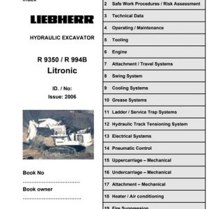 Liebherr R994B R9350 Litronic Excavator Service Manual