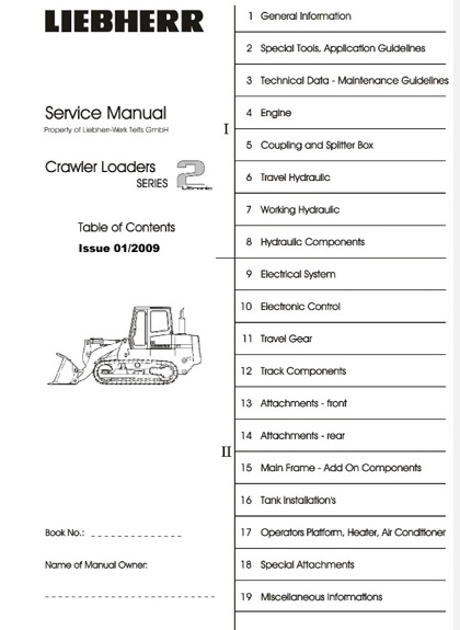 Liebherr LR 622 622B 632 632B Crawler Loaders Service Manual