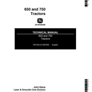 John Deere 650 And 750 Tractors Technical Manual