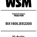Kubota Tractor BX1800,BX2200 Workshop Service Manual