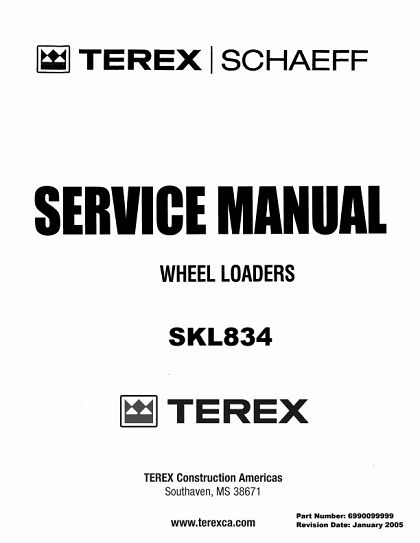 Terex Schaeff SKL 834 Wheel Loader Service Manual