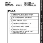Kobelco SK200-10, SK210-10 Hydraulic Excavator Shop Manual