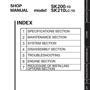 Kobelco SK200-10, SK210-10 Hydraulic Excavator Shop Manual