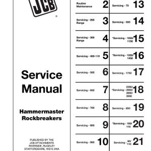 JCB Hammermaster Rockbreakers HM Series Service Manual