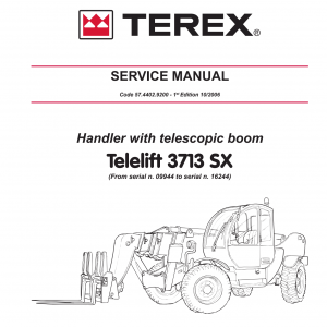 Terex Telelift 3713 SX Telescopic Handler Service Manual
