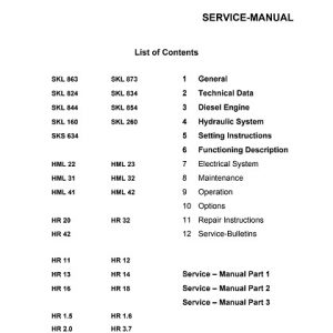 Terex Shaef SKL SKS HML HR Service Manual