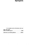 John Deere 6100, 6500, 6600 Self-Propelled Sprayers Technical Manual