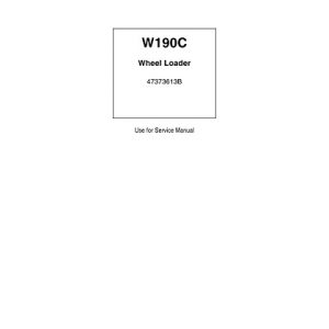 New Holland W190C Wheel Loader Service Manual