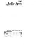 John Deere 710C Backhoe Loader Operation and Test Technical Manual