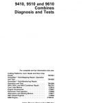 John Deere 9410, 9510, 9610 Combines Diagnostics and Tests Technical Manual