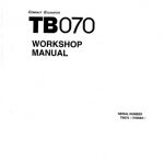 Takeuchi TB070 Compact Excavator Service Manual