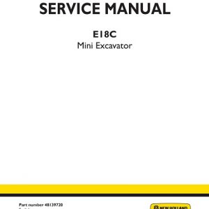 New Holland E18C Mini Excavator Service Manual