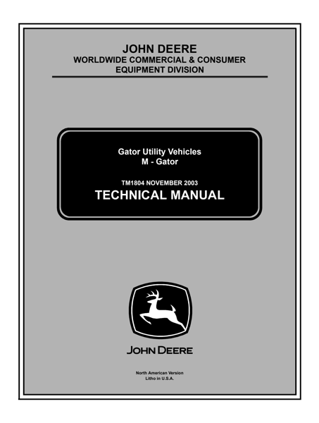 John Deere 4050, 4250, 4450, 4650, 4850 Tractors Technical Manual