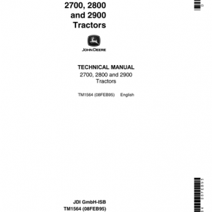 John Deere 2700, 2800, 2900 Tractors Technical Manual