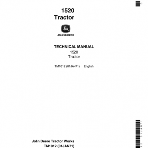 John Deere 1520 Tractor Technical Manual