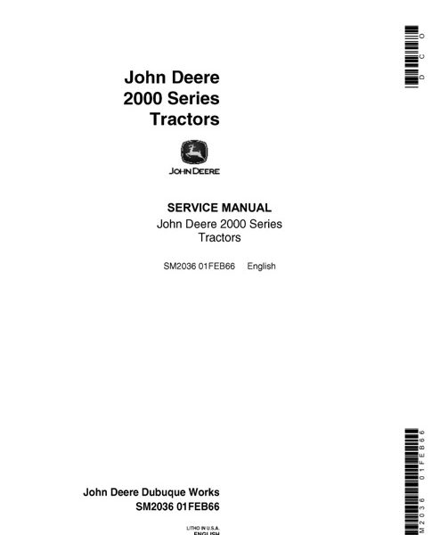 John Deere 2000 Series Tractors Service Manual SM2036