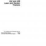 John Deere 322, 330, 332, 430 Lawn Garden Tractors Technical Manual