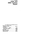 John Deere 8560, 8760, 8960 Tractors Technical Manual