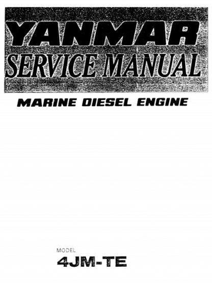 Yanmar Marine Diesel 4JM-TE Service Manual