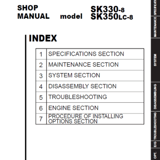 Kobelco SK330-8, SK350LC-8 Hydraulic Excavator Service Manual