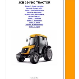 JCB 354,360 Tractor Service Manual