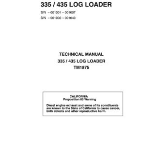 John Deere 335, 435 Log Loader Technical Manual