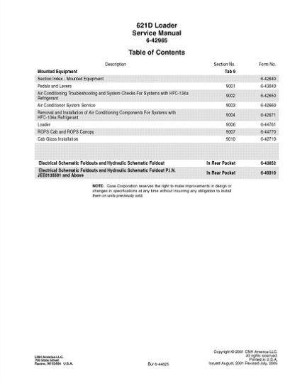 Case 621D Loader Service Repair Manual