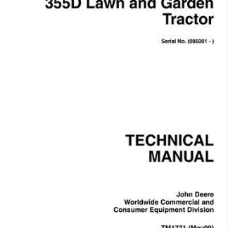 John Deere 355D Lawn Garden Tractor Technical Manual