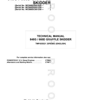 John Deere 848G, 660D Grapple Skidder Technical Manual