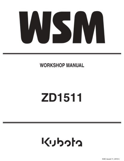 Kubota ZD1511 Workshop Manual