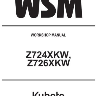 Kubota Z724XKW, Z726XKW Tractor Workshop Manual