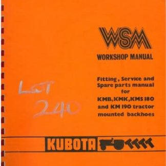 Kubota KMB KMK KMS180 KM190 Workshop Manual