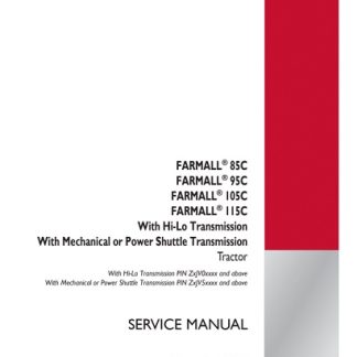Case IH Farmall 85C, 95C, 105C, 115C Tractor Service Manual