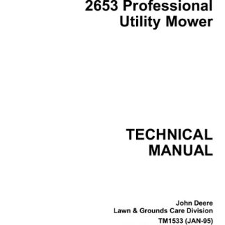 John Deere 2653 Professional Utility Mower Technical Manual